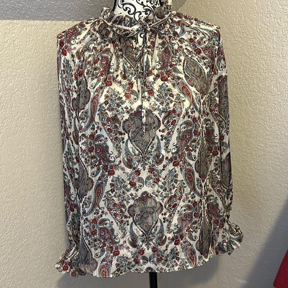 H&M Sheer Boho Blouse Sz 4